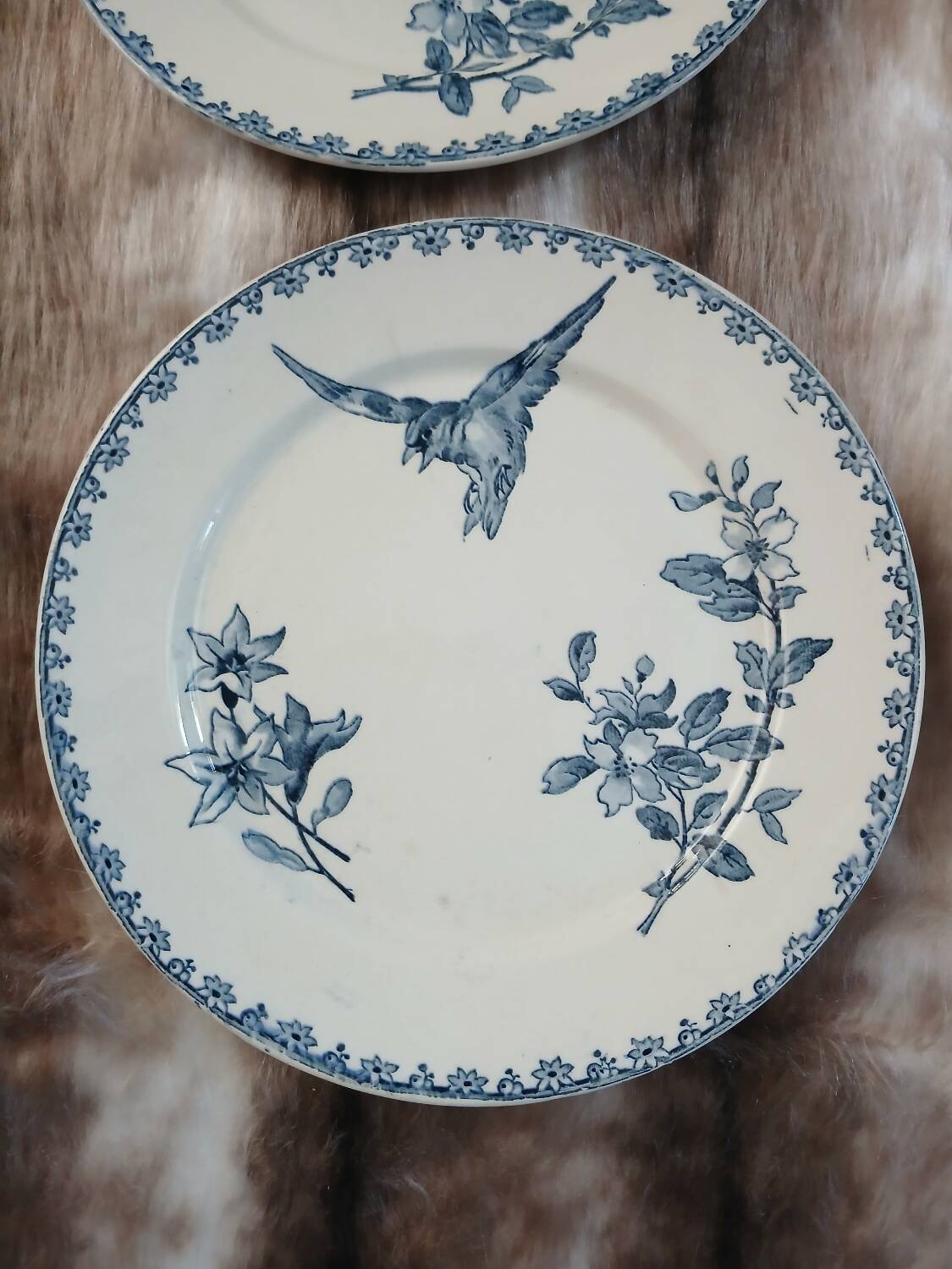 8 antique dessert plates in ironstone