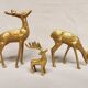 3 vintage animals deco / Brass Deer