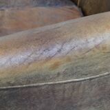 Charming 2-seater designer sofa made of sheep leather with a rustic look
