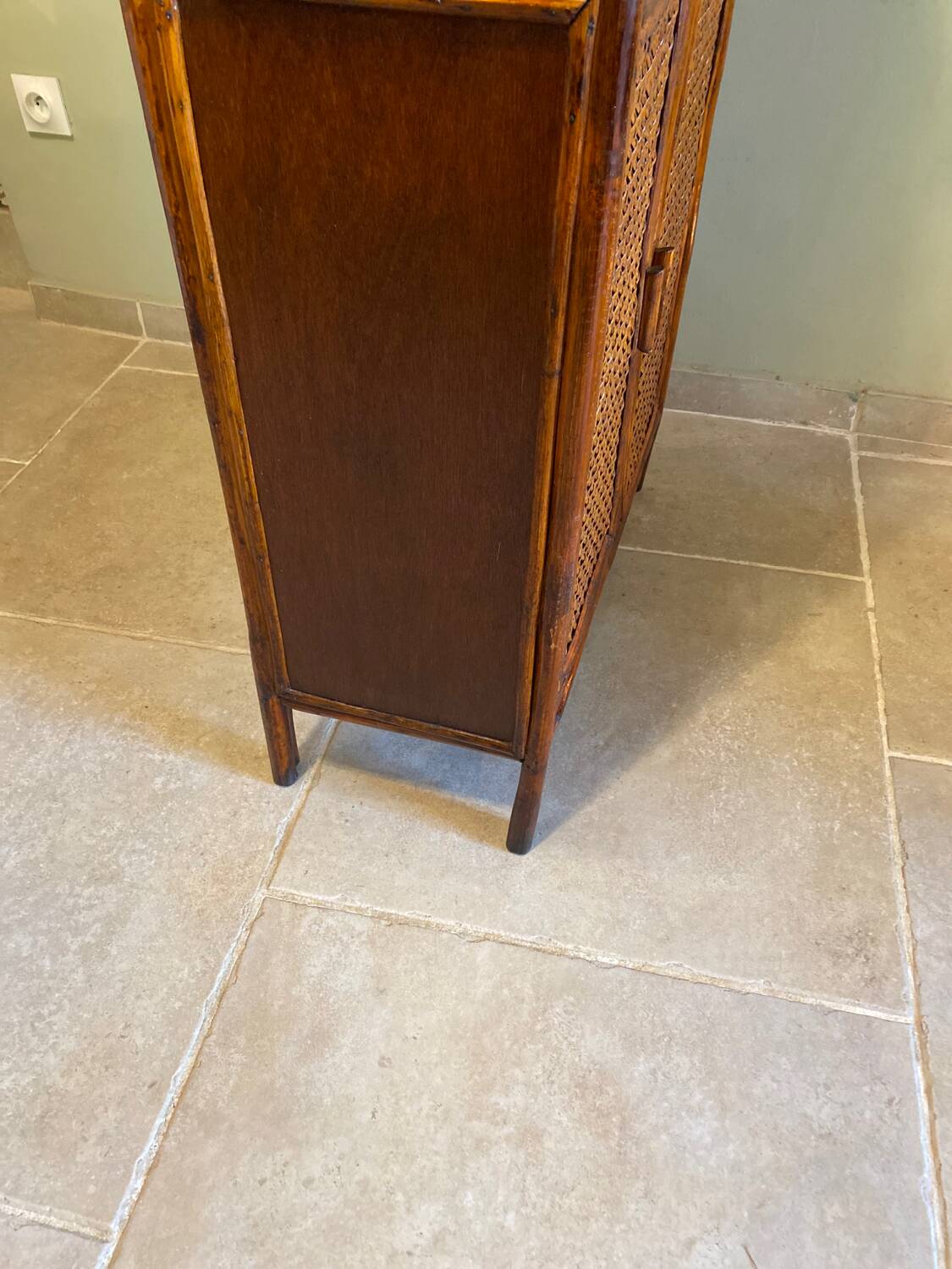 Vintage rattan shelf
