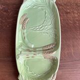 Asparagus dish and drainer in slip-cast iron