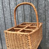 Vintage wicker bottle holder