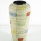 Vase en céramique des années 1950 avec relief, design bleu, rouge et jaune, 31 cm