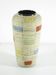 1950s Ceramic Vase with Relief, Blue Red & Yellow Design, 31 cm