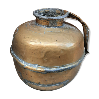 Antique brass jar