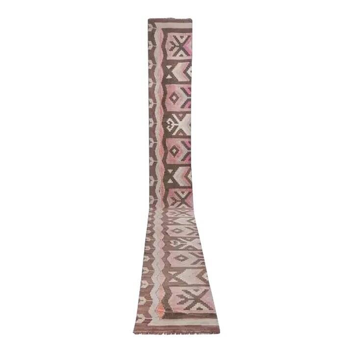 Vintage Turkish hallway rug 74x631 cm