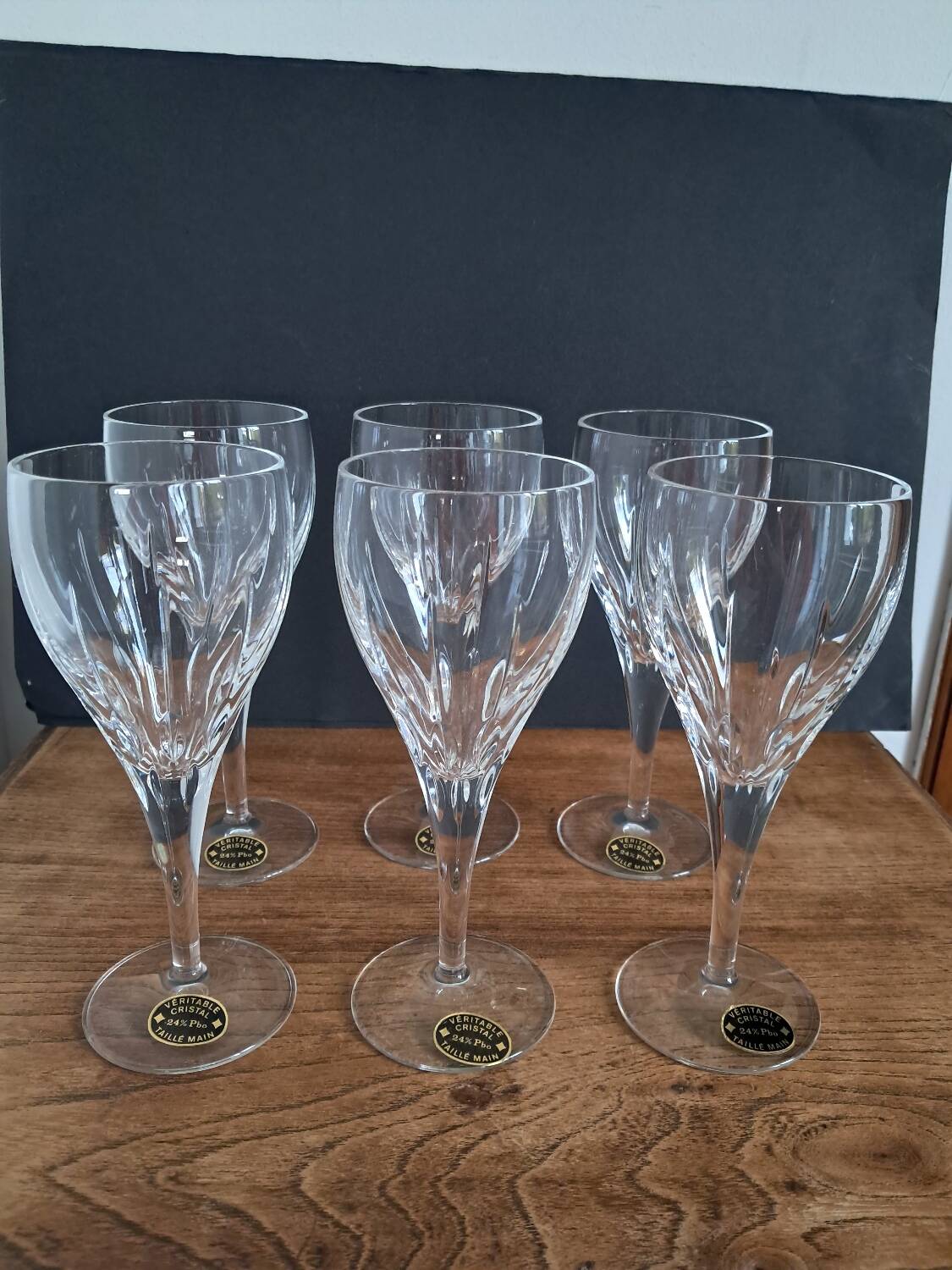 6 crystal wine glasses from Lorraine