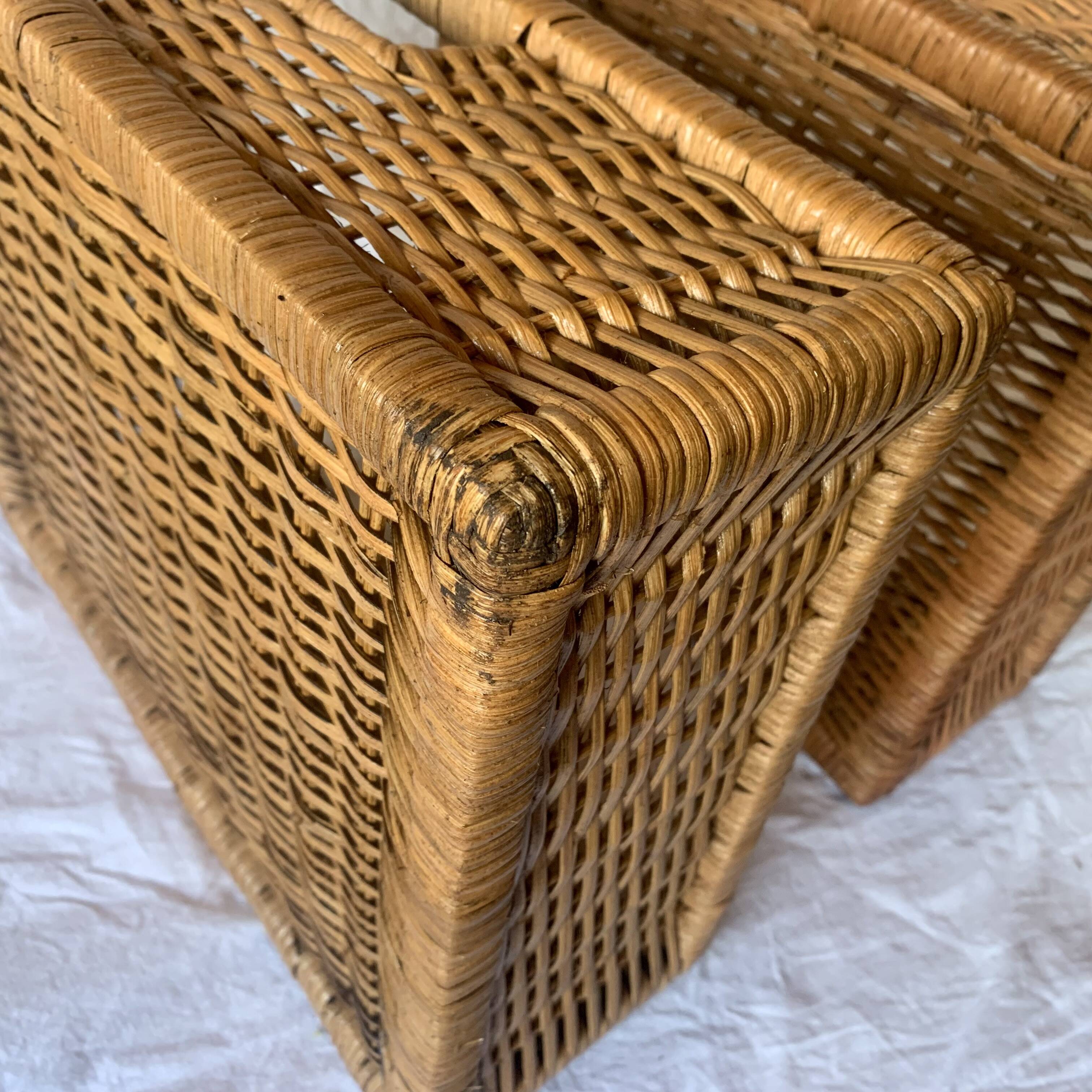 Vintage rattan and bamboo chest of drawers