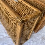 Vintage rattan and bamboo chest of drawers