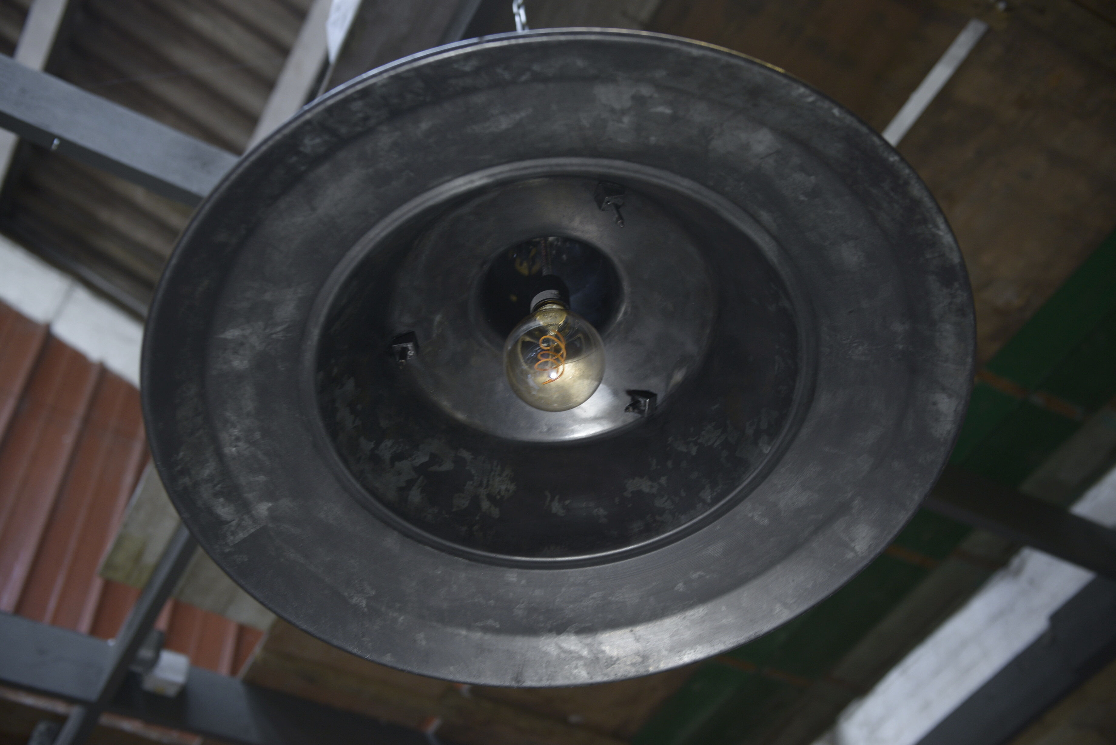 Pendant lamps in galvanized metal 1960