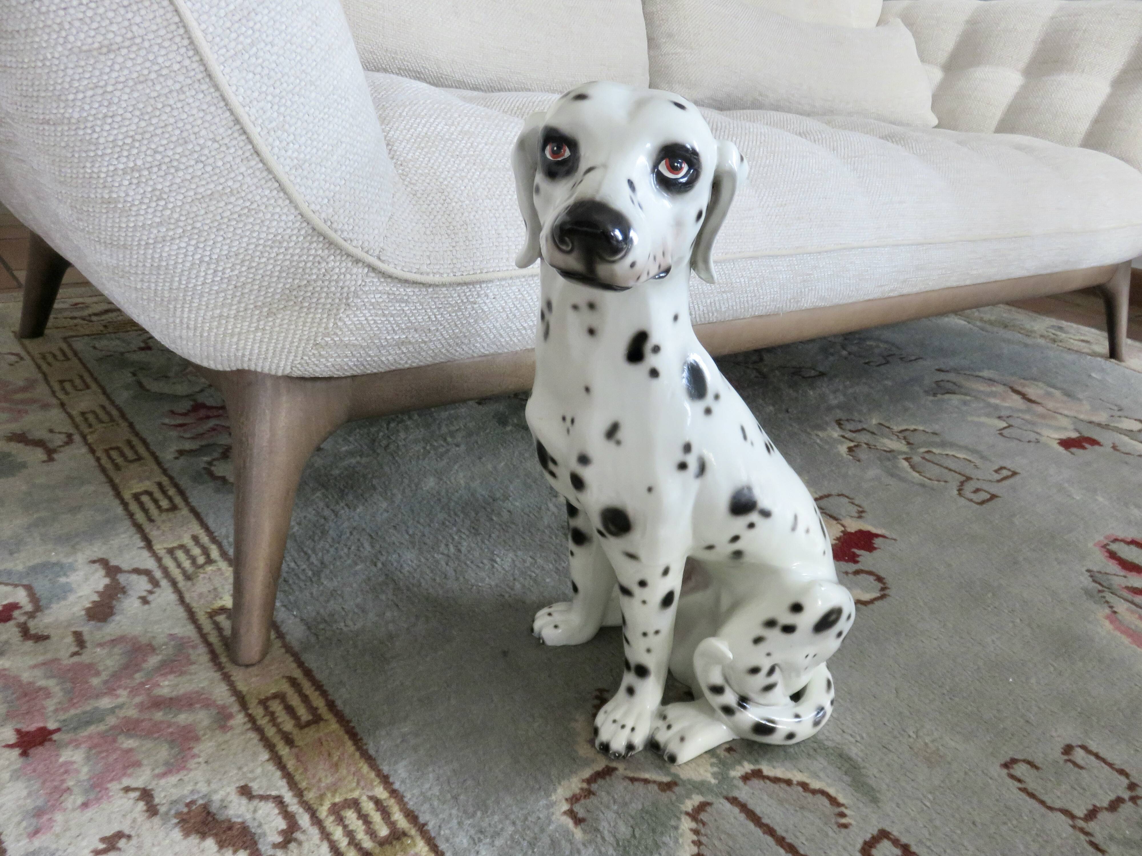 Very large ceramic Dalmatian, Italy, 1960-1970, 43cm