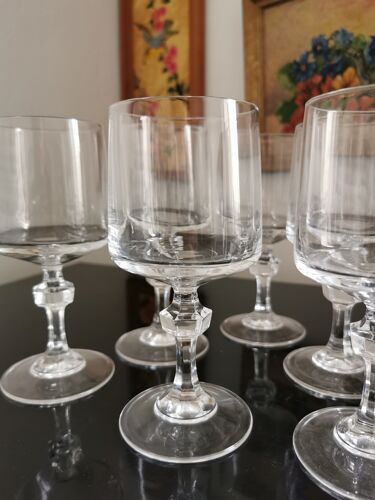 6 verres à eau vintage cristal