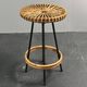 Midcentury Dutch rattan bamboo bar stools by Rohe Noordwolde, 1950s