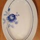 Oval hollow dish Rosine 1932 blue flower of Saint-Amand 37x26