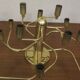 Lustre en laiton à 3 niveaux et 12 lumières en spirale, milieu du siècle, années 1960