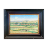 Impressionist painting HST Landscape with vines A. Guilbert 1892 éc. Chatou