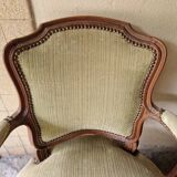 Paire de fauteuils cabriolets de style Louis XV en bois mouluré - XIXème