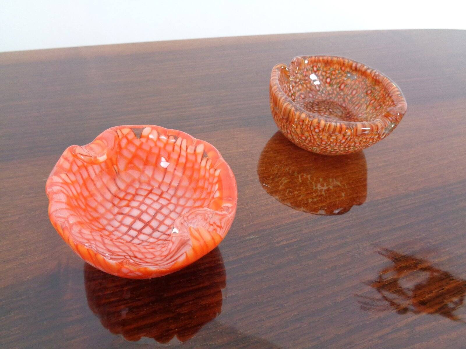 Small Italian Murano Glass Ashtrays, 1960s, Set of 2