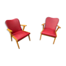 Pair of compass feet bridge chairs