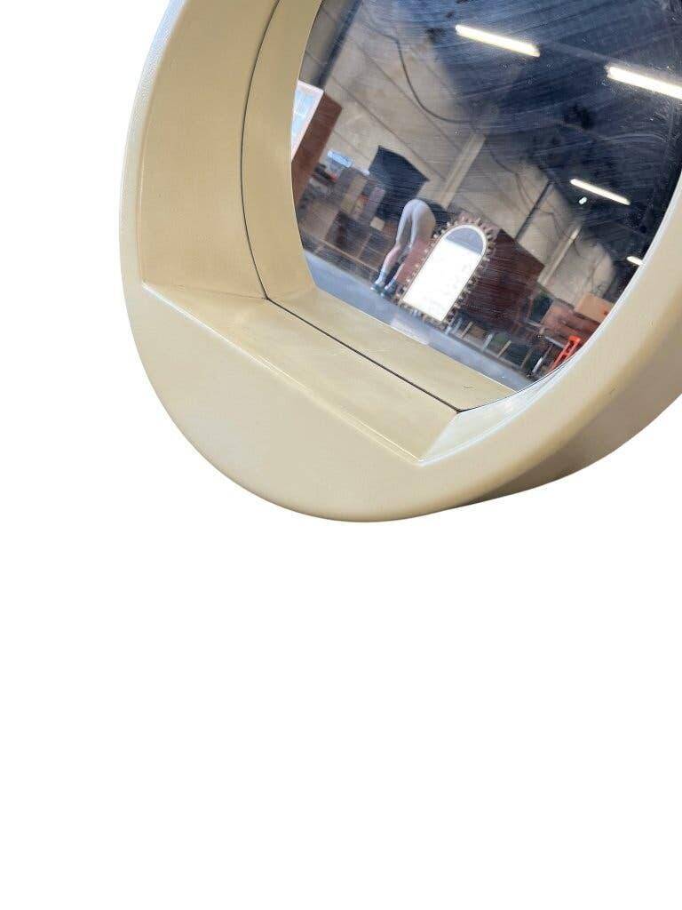 Vintage space age round wall mirror
