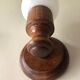 Paire d'appliques 1980 bois et opaline