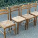 4 chaises bois massif et paille