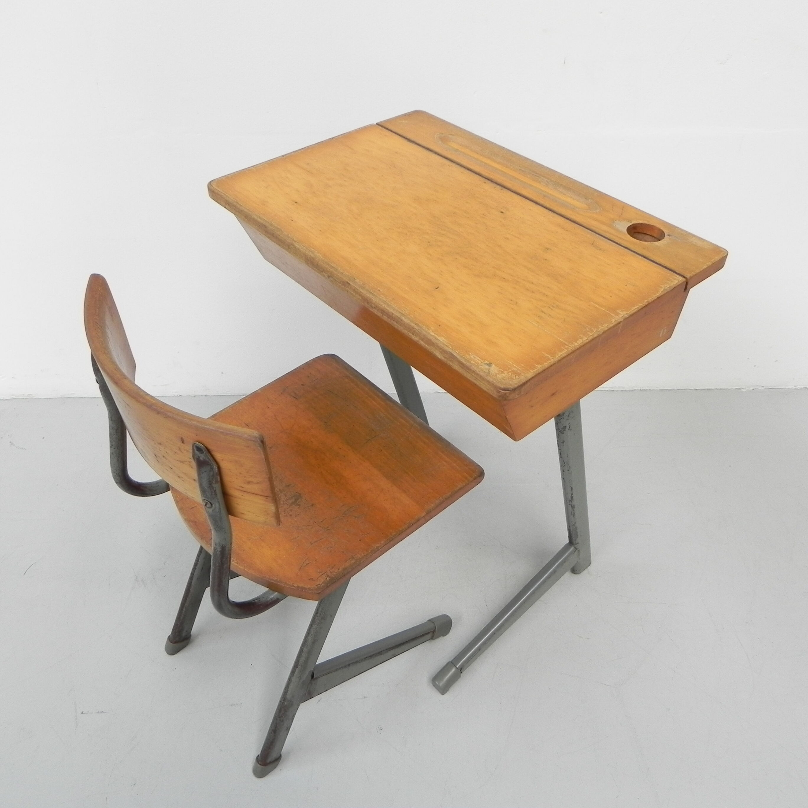 Desk and chair, industrial