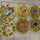 Set of 06 old sarreguemines barbotine plates