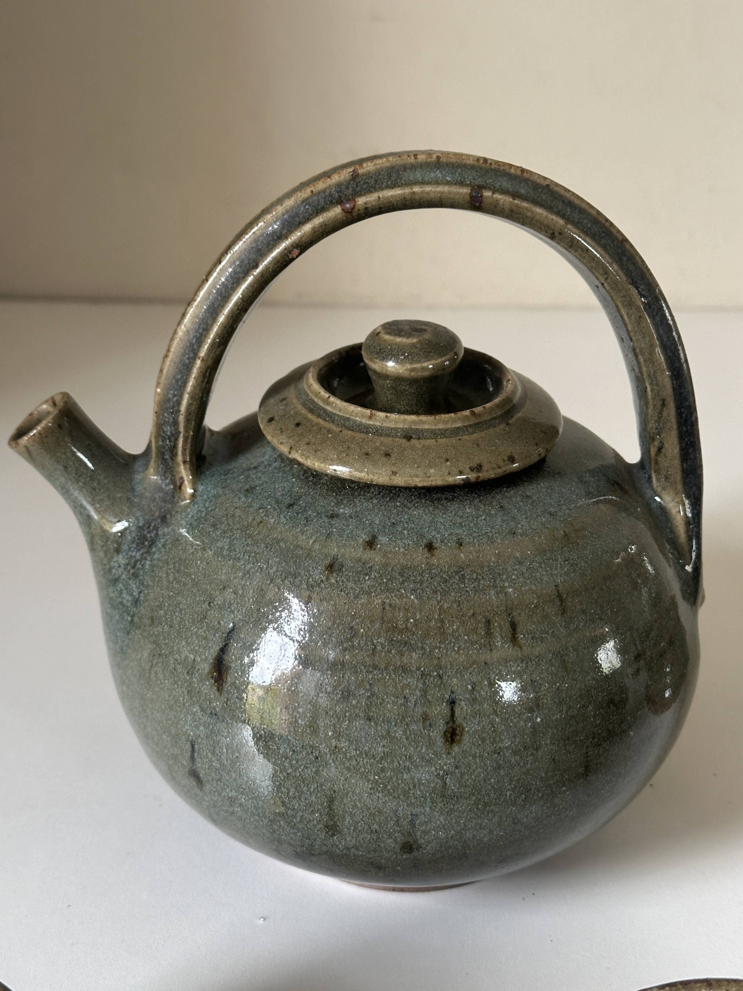 Vintage Gustave Tiffoche ceramic tea set from the 60s