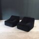 Mid-Century Modern French Corduroy Lounge Chairs, 1970s, Set of 2