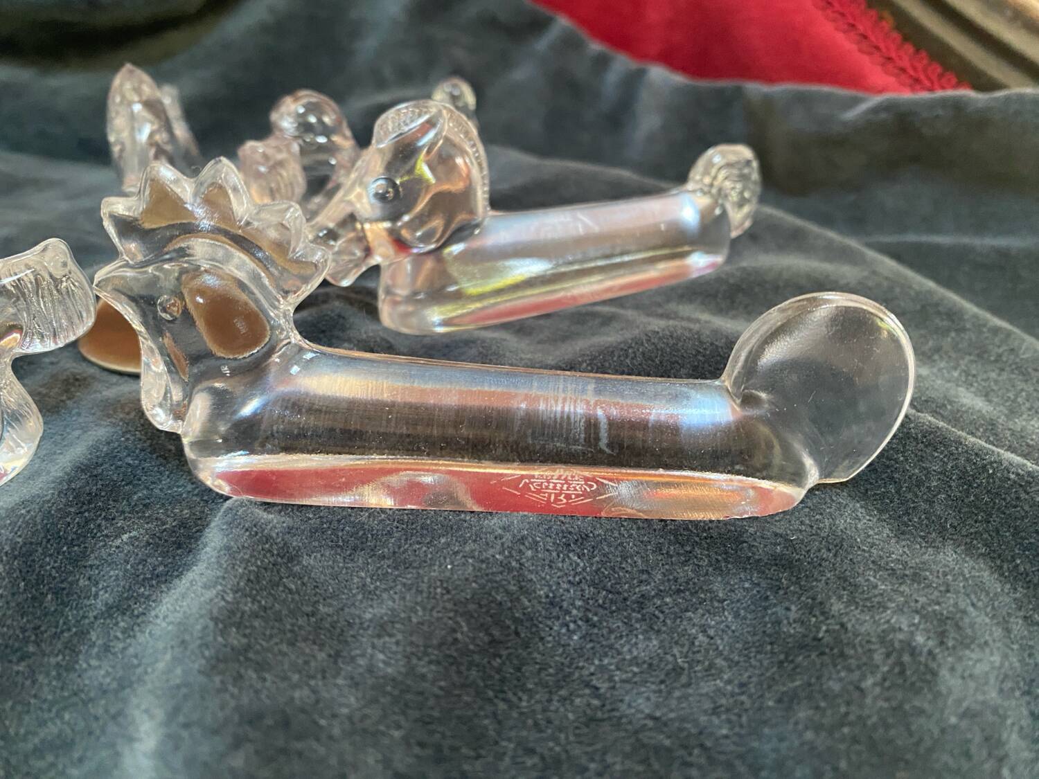 Set of 6 crystal knife rests Cristallerie Vannes