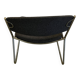 Pair of vintage armchairs in metal and grey mottled fabric.