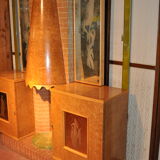 Radio bar and fireplace circa 50