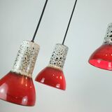 1970s mid century pendant light 5-light cascading lamp with fat lava cerami