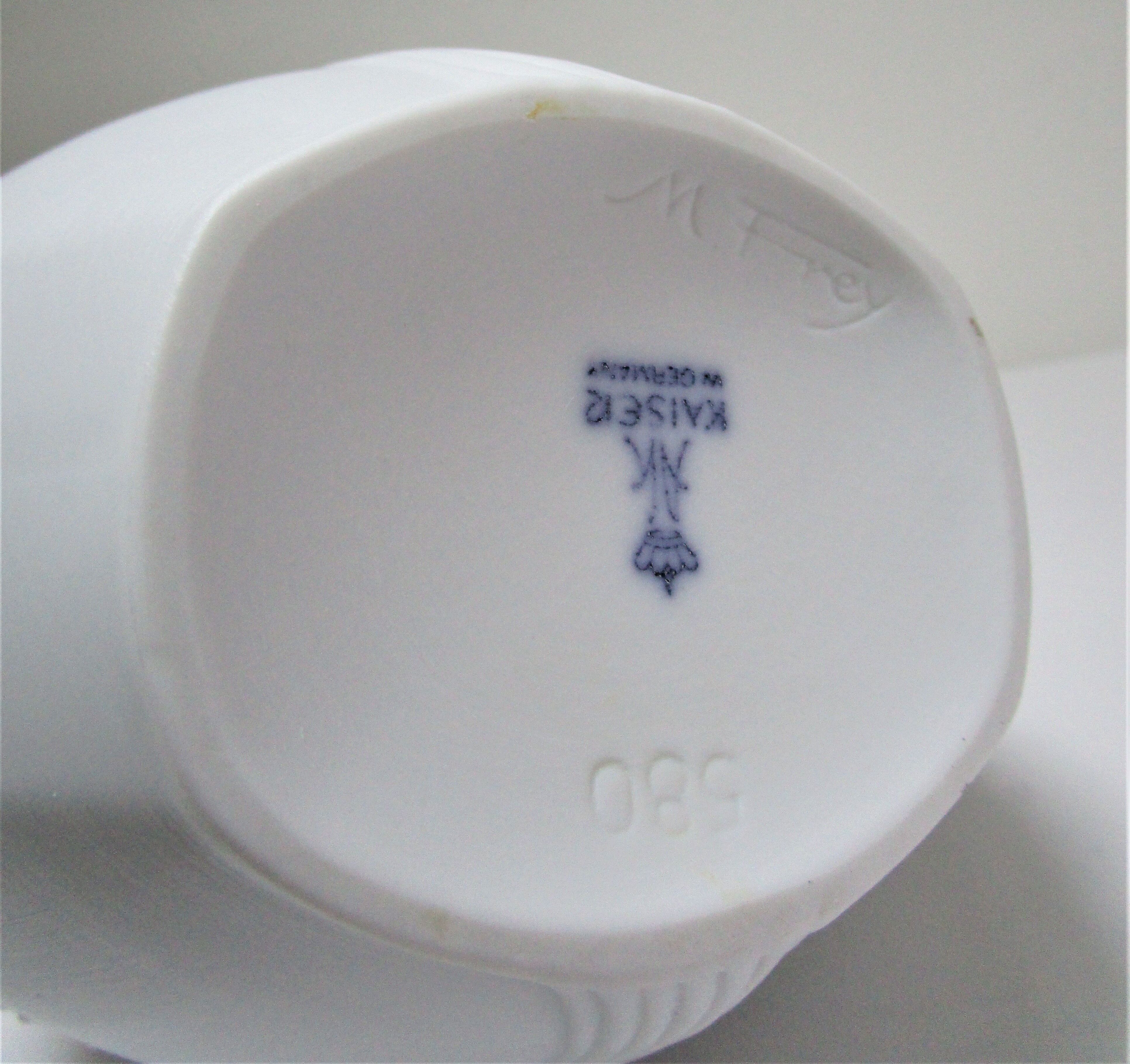 Porcelain vase biscuit Manfred Frey for AK Kaiser vegetable decoration