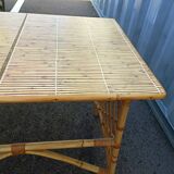Bureau ancien en rotin vintage XXeme