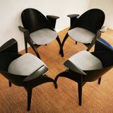 Set of 4 Pascal Mourgue armchairs, Galateo model, Scarabat edition, 1980