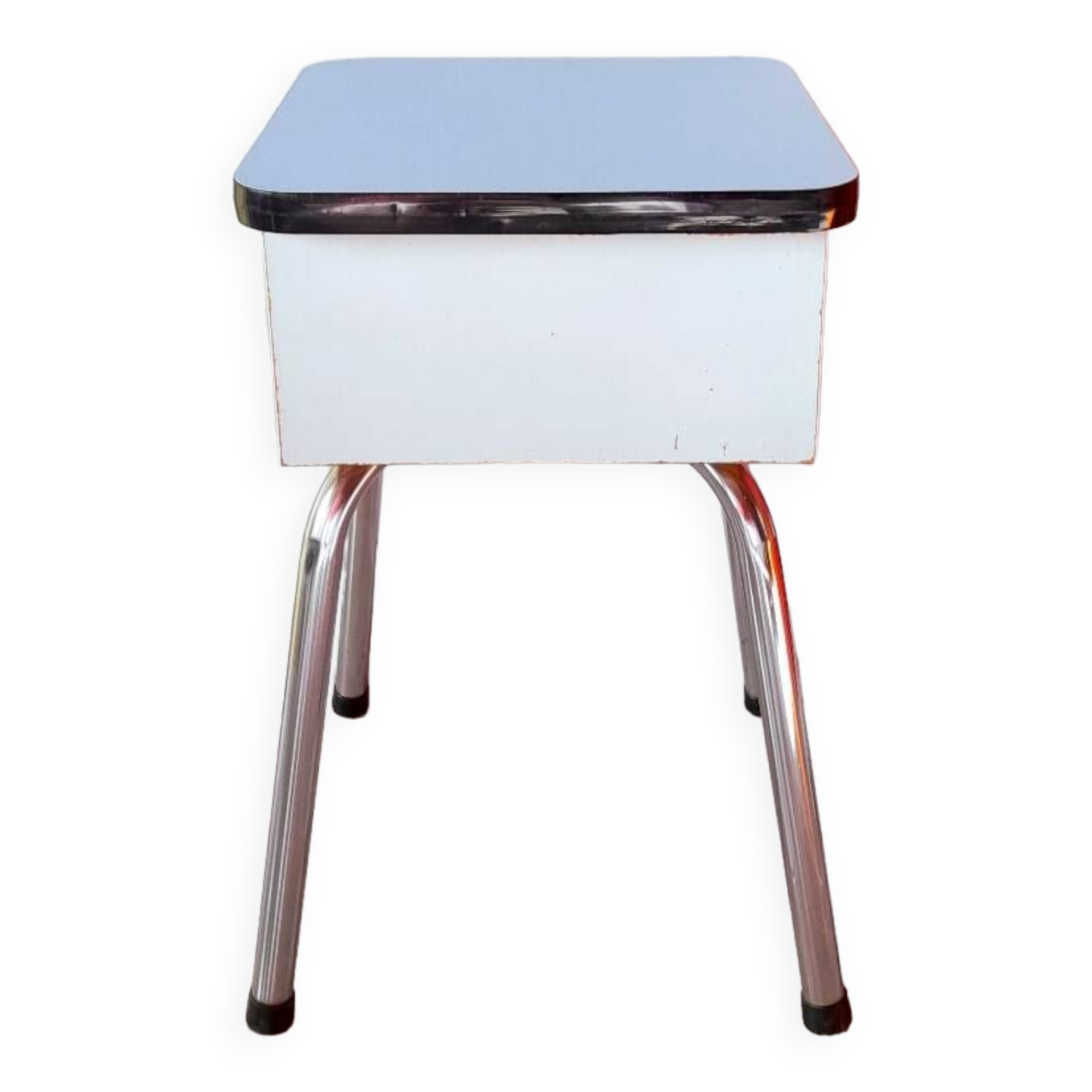 60s blue formica chest stool