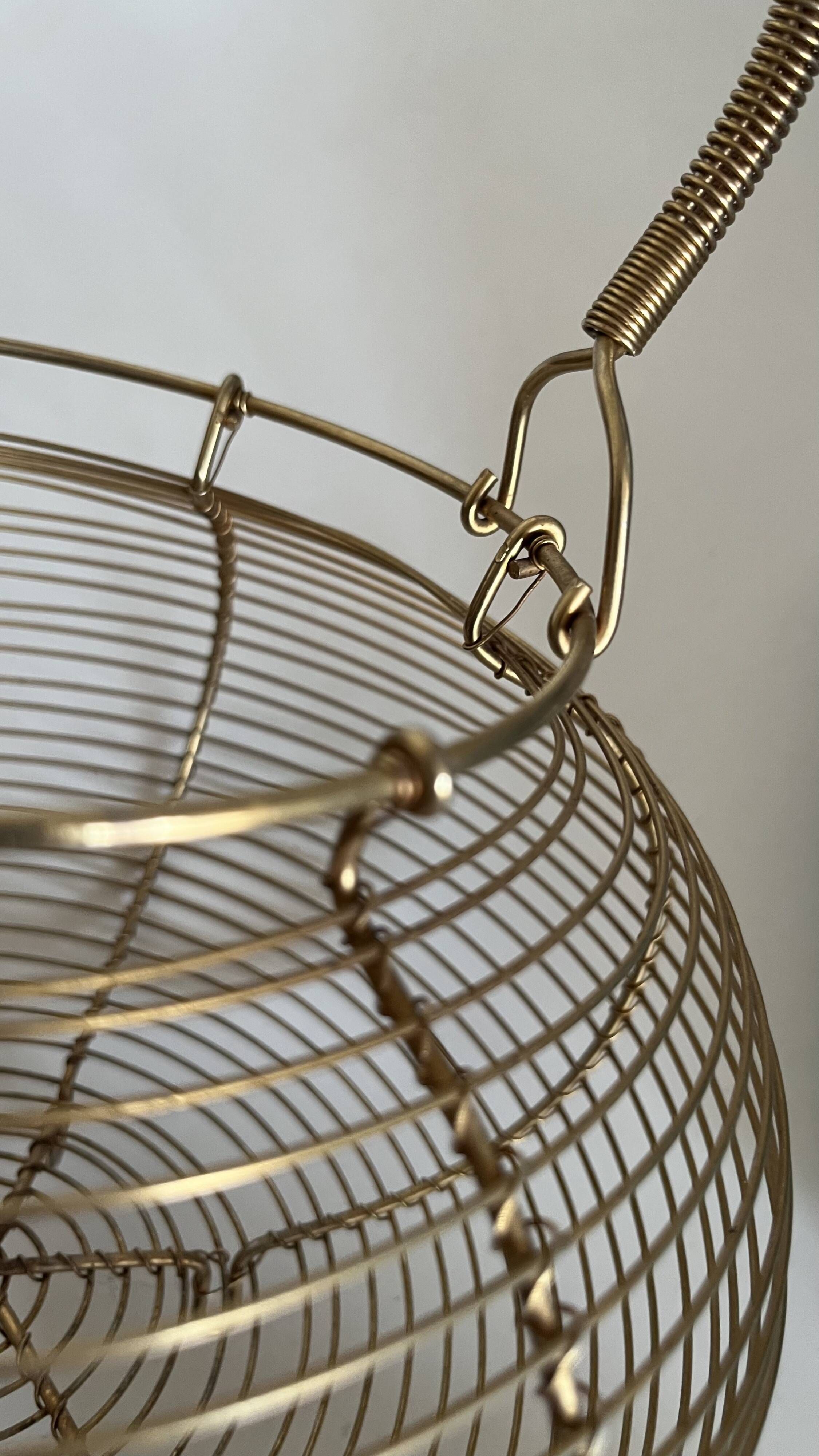 Golden metal basket 1960