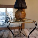 Table basse tripode en fer forgé vintage