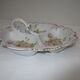 Numbered decorated porcelain quarter dish for hors d'oeuvre or other