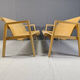 Vintage pair of plywood benches, 1960s
