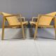 Vintage pair of plywood benches, 1960s