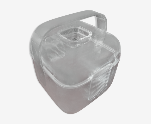 Guzzini ice bucket, transparent cube, Amanda model, Ambrogio Pozzi design |  Selency