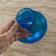 Bougeoir en verre soufflé bleu style Biot