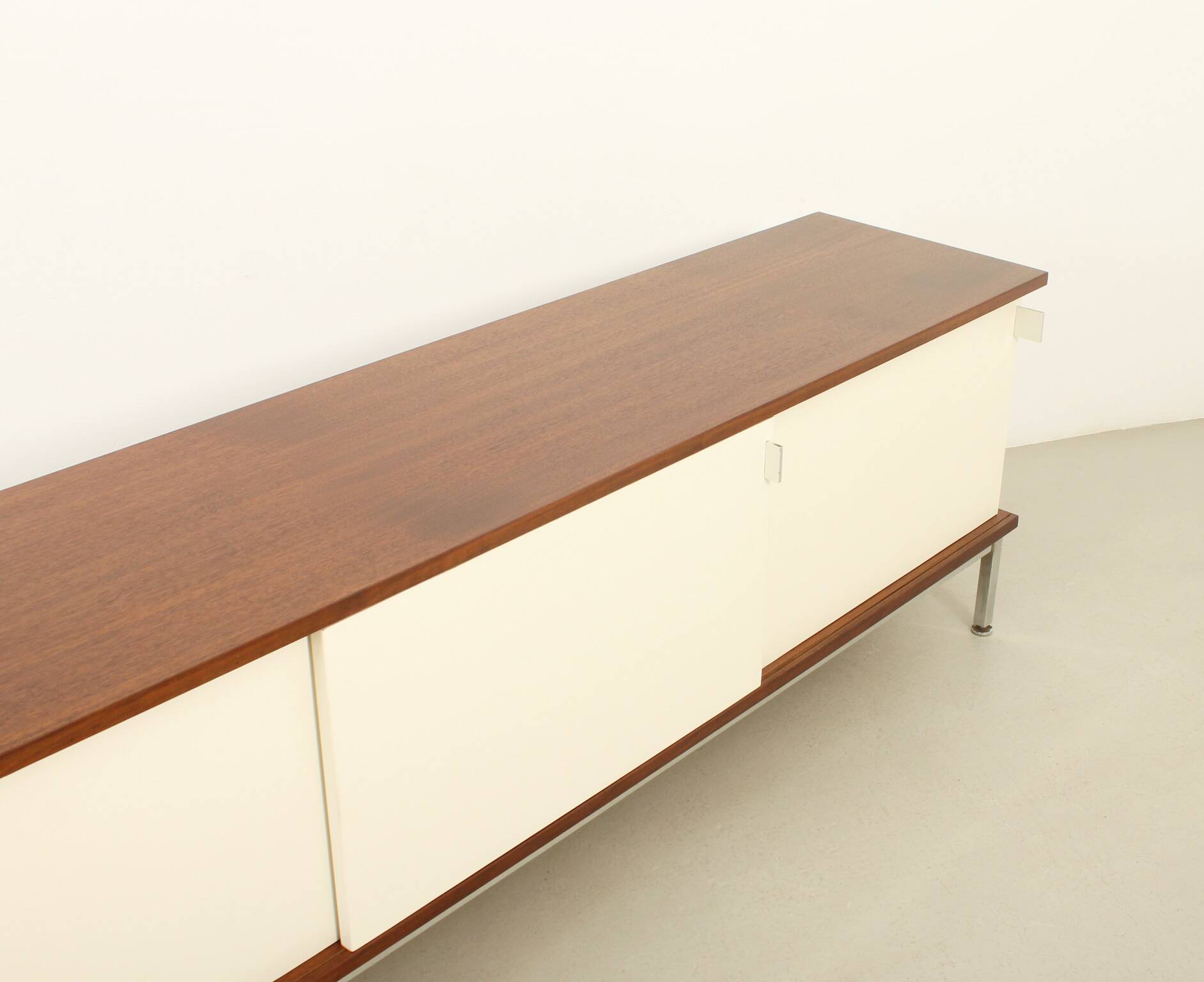 Sideboard of three sliding doors published by Airborne, France, 1960s.