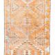 Orange & Beige Tribal Oushak Runner Rug, 88x362Cm