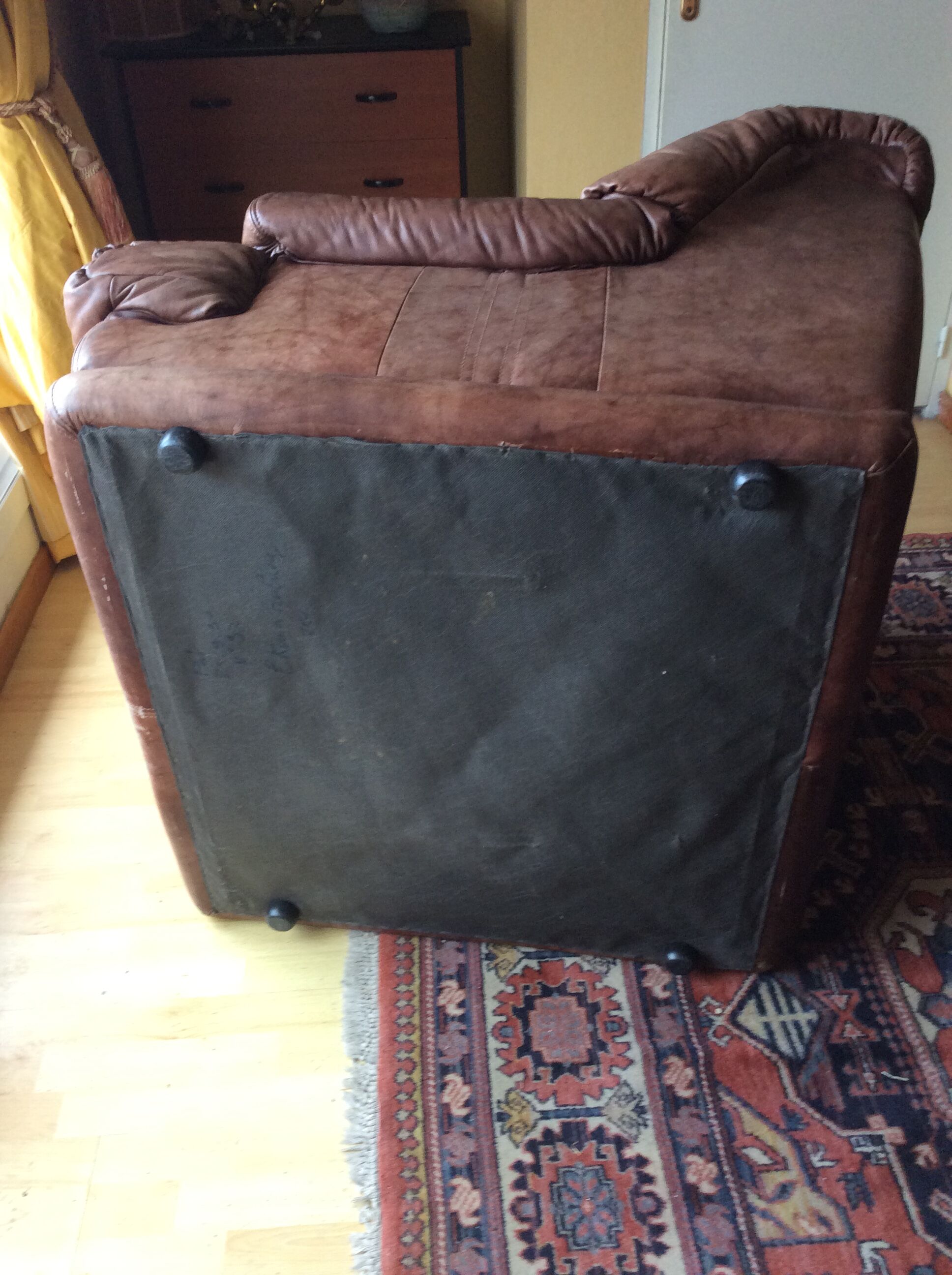 Vintage brown leather armchair