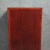 Asia, 20th century: Lacquered cabinet decorated with vases of flowers in hardstone