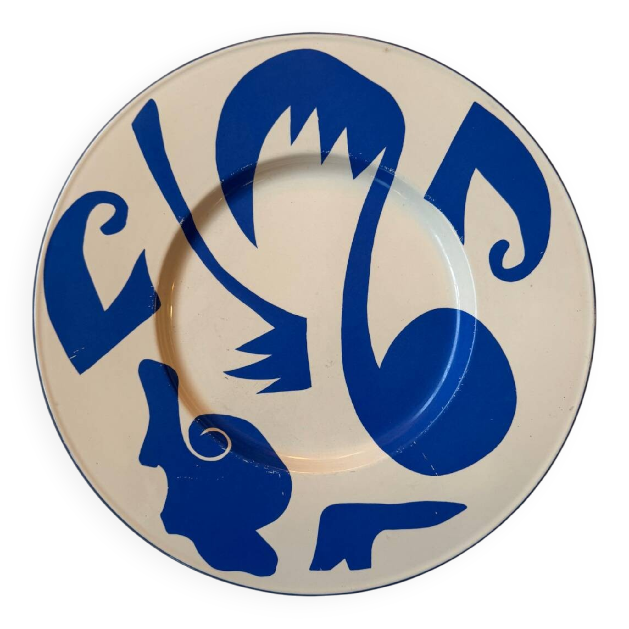 Fauvism style plate ceramic St Clément